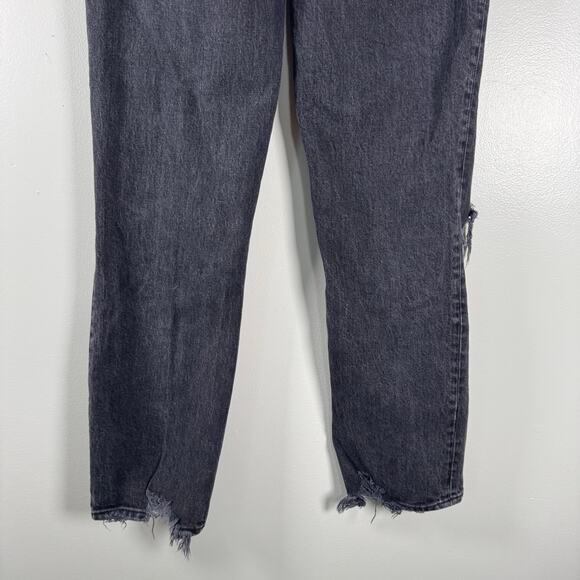 Abercrombie & Fitch Black The 90s Straight Jeans Ultra High Rise Distressed 27/4 - Picture 7 of 11